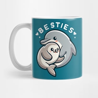 Dolphin and Seal Besties Mug